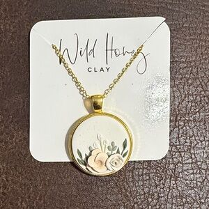 Wild Honey Gold Necklace with Floral Pendant
